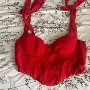 Chic Red Bustier Top